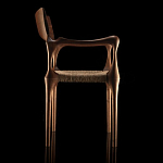 Стул из Ореха с плетеным сидением Kronos Dining Chair Brown варинант исполнения - 3 | Loft Concept в Костроме