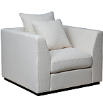 Дизайнерское кресло мягкое с обивкой из рогожки кремового цвета Decoration of Everything варинант исполнения - 1 | Loft Concept в Костроме