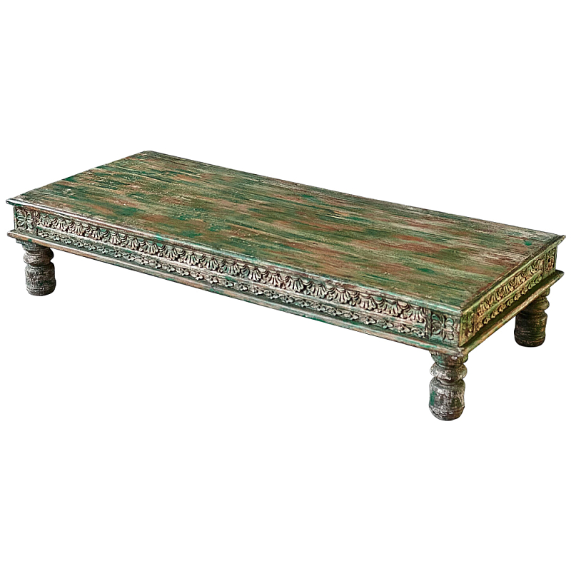 Кофейный стол из массива тропического дерева с резным декором Capellan Green Coffee Table Зеленый Коричневый Древесина Кофейный стол из массива тропического дерева с резным декором Capellan Green Coffee Table Зеленый Коричневый Древесина в Костроме | Loft Concept
