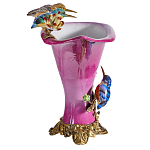 Ваза розового цвета из фарфора с птичкми и цветущими ветвями Garden of Eden варинант исполнения - 3 | Loft Concept в Костроме