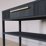 Дизайнерская Консоль с полкой и ящиком Primo Черный дуб варинант исполнения - 4 | Loft Concept в Костроме