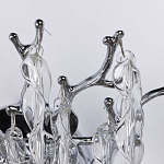 Бра цвета хром с ветвями и прозрачными стеклянными подвесками в виде вытянутых спиральных капель Droplet Chandelier варинант исполнения - 4 | Loft Concept в Костроме