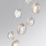 Люстра каскадная с 7-ю круглыми плафонами из рельефного стекла Disc Light варинант исполнения - 5 | Loft Concept в Костроме