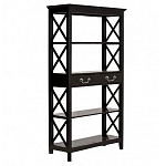 Стеллаж с 4-мя полками и 2-мя ящиками черного цвета из массива березы   варинант исполнения - 1 | Loft Concept в Костроме