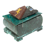 Шкатулка прямоугольная с зеркалом из натурального камня змеевик Stone Casket варинант исполнения - 4 | Loft Concept в Костроме