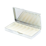 Таблетница карманная прямоугольная на 7 отделений с зеркалом и накладкой из натурального камня Амазонит Silver Stone Pillboxes варинант исполнения - 3 | Loft Concept в Костроме