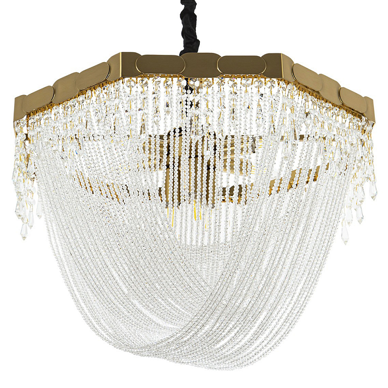 Люстра с хрустальными подвесками Riche Crystal Metal Chandelier 9 Прозрачный Латунь Люстра с хрустальными подвесками Riche Crystal Metal Chandelier 9 Прозрачный Латунь в Костроме | Loft Concept