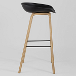 Барный стул на ножках из натурального дерева Boras Black варинант исполнения - 2 | Loft Concept в Костроме