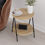 Стол приставной с 2-мя круглыми столешницами из дерева ESSEL OAK варинант исполнения - 8 | Loft Concept в Костроме