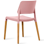Пластиковый стул на ножках из массива бука Ferret Pink варинант исполнения - 6 | Loft Concept в Костроме