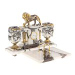 Настольный письменный набор из мрамора с декором в виде льва в подарочной упаковке Marble Accessory варинант исполнения - 2 | Loft Concept в Костроме