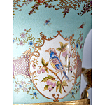 Ваза из голубого фарфора с рисунком птиц и цветов и декоративными элементами Blue Garden варинант исполнения - 9 | Loft Concept в Костроме