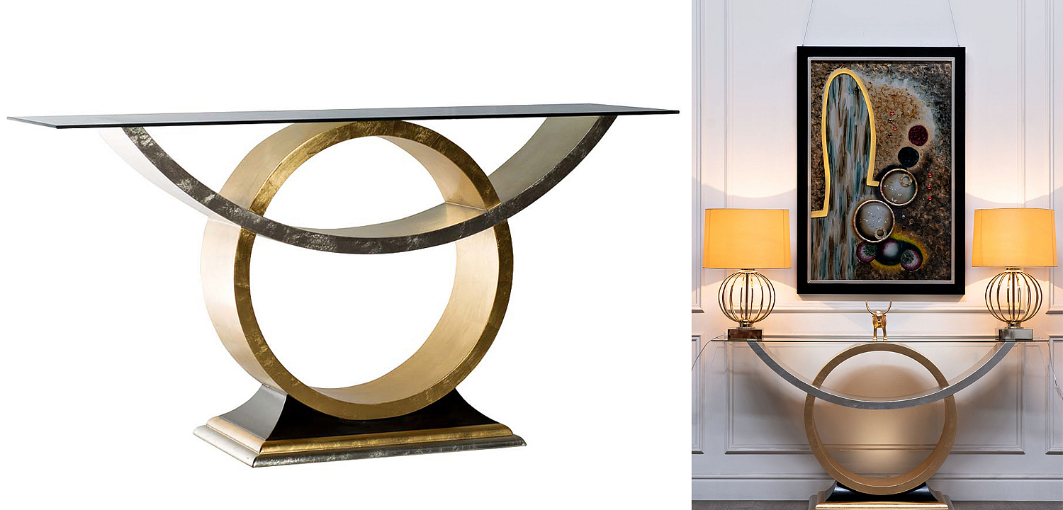 Консоль Wooden Base Gold & Silver Консоль Wooden Base Gold & Silver - Loft-Concept в Костроме