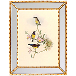 Постер с изображением птиц и цветов в зеркальной раме Blooming Birds Poster варинант исполнения - 8 | Loft Concept в Костроме