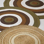 Ковер круглый из хлопка с контрастным узором Bullseye 150 варинант исполнения - 7 | Loft Concept в Костроме