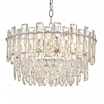 Круглая люстра с хрустальными подвесками на серебряном каркасе Gorgeous Crystal Light варинант исполнения - 2 | Loft Concept в Костроме