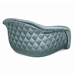 Барный стул со спинкой и мягкой обивкой с ромбами на 4-х деревянных ножках Голубой Велюр Ava Charm варинант исполнения - 3 | Loft Concept в Костроме