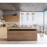 Подвесной светильник с вертикальной композицией из прозрачных и янтарных стеклянных шаров и ромбов Gabriel Scott Luna варинант исполнения - 21 | Loft Concept в Костроме