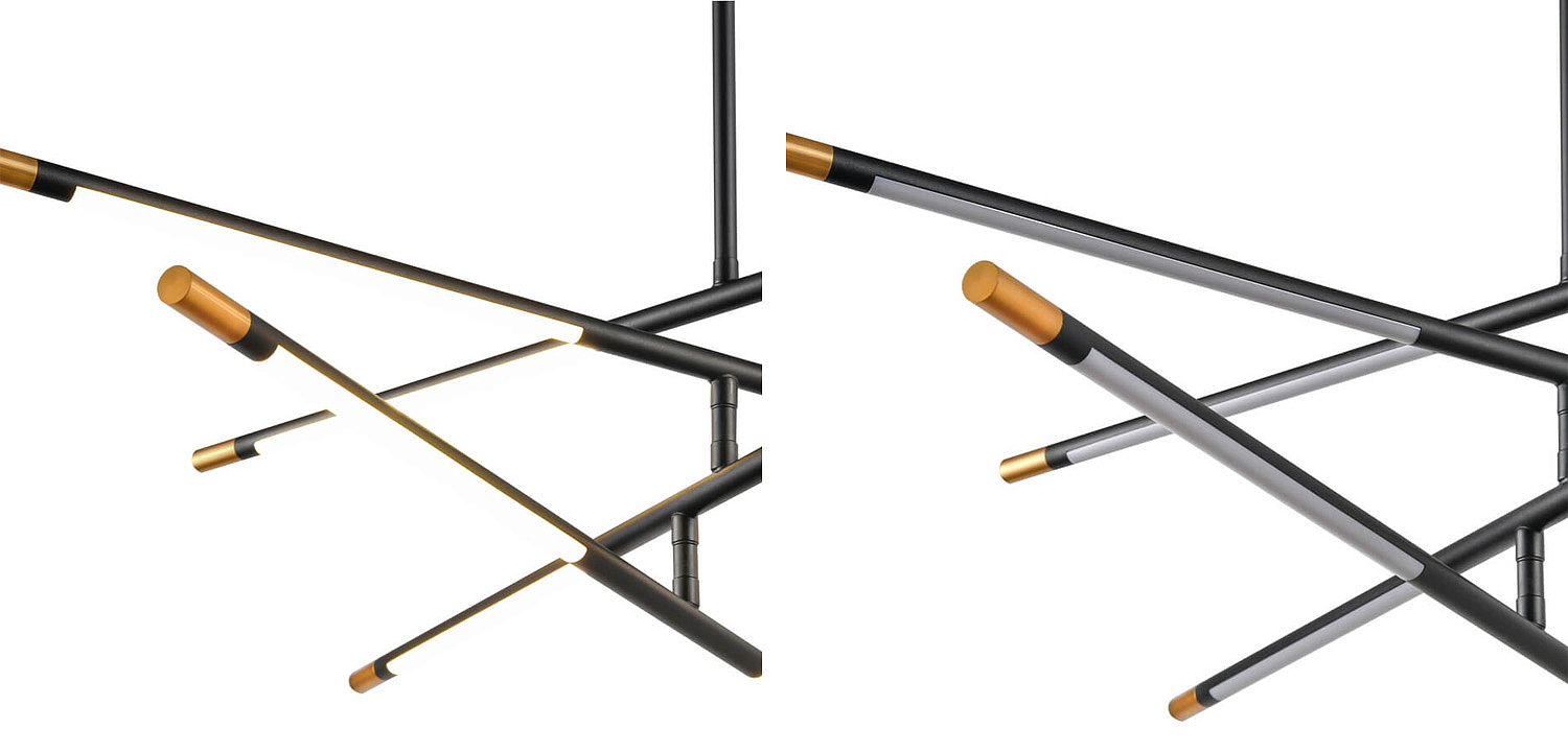 Люстра Drawing Line Gold Black Люстра Drawing Line Gold Black - Loft-Concept в Костроме