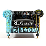 Кресло "Баския и Уорхол" Basquiat Warhol graffiti chair натуральная кожа варинант исполнения - 1 | Loft Concept в Костроме