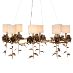 Люстра с каркасом в виде цветков розы и тканевыми абажурами Flowers and Fox Roses варинант исполнения - 1 | Loft Concept в Костроме