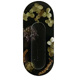 Подставка под благовония из эпоксидной смолы с цветами черная Epoxy Resin Flowers Incense Oval Stand Black варинант исполнения - 1 | Loft Concept в Костроме