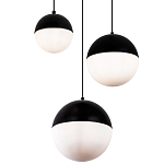 Каскадный светильник с 3-мя плафонами шары Ponzio Flos Cascade Trio Black Sphere Hanging Lamp варинант исполнения - 2 | Loft Concept в Костроме