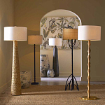 Торшер с цилиндрическим тканевым абажуром на каркасе волнистой формы Rotation варинант исполнения - 4 | Loft Concept в Костроме