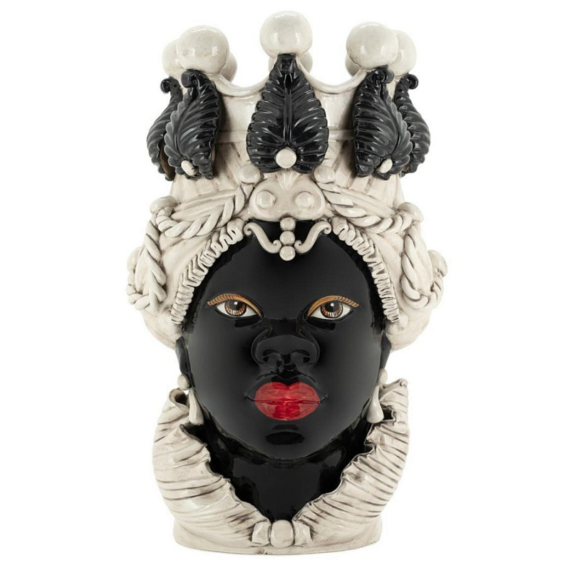Ваза Vase Moro Lady Black Big Черный Бежевый Ваза Vase Moro Lady Black Big Черный Бежевый в Костроме | Loft Concept