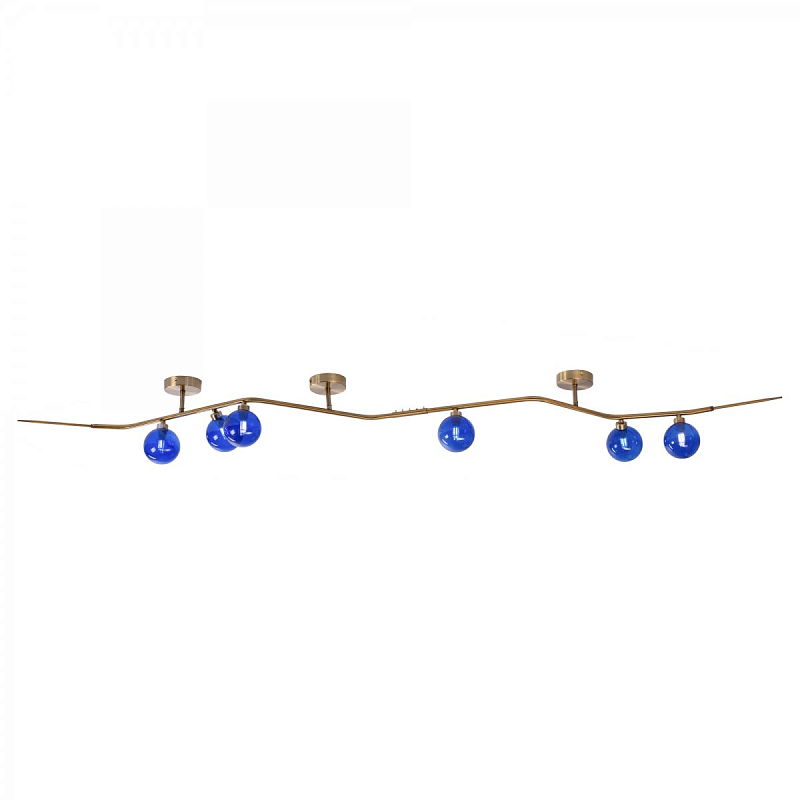 Бра Cherry FLUSH MOUNT Wall Lamp blue Глянцевое золото Синий Бра Cherry FLUSH MOUNT Wall Lamp blue Глянцевое золото Синий в Костроме | Loft Concept