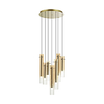 Люстра каскадная с 7-ю цилиндрическими плафонами из стекла Luminous Cylinders варинант исполнения - 4 | Loft Concept в Костроме