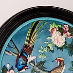 Стул из массива бука бирюзовый с изображением птиц и цветов Turquoise Chinoiserie Birds Garden Chair варинант исполнения - 3 | Loft Concept в Костроме