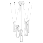 Подвесной светильник белого цвета с 6-ю изогнутыми плафонами Flow Loop варинант исполнения - 2 | Loft Concept в Костроме