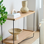 Консоль деревянной столешницей и полкой Wooden Table Top and Shelf варинант исполнения - 5 | Loft Concept в Костроме