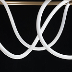 Люстра подвесная круглая золотого цвета с белыми изогнутыми световыми линиями Luke Lampco Tracer Lamp варинант исполнения - 9 | Loft Concept в Костроме