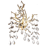 Бра с ветвистым каркасом и стеклянными подвесами цвет золото Golden Leaf Fall варинант исполнения - 1 | Loft Concept в Костроме