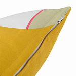 Подушка декоративная хлопковая горчичного цвета с абстрактным принтом Elysian Flow Sunset варинант исполнения - 4 | Loft Concept в Костроме