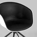 Офисное кресло из пластика с мягким сиденьем Eggshell Black варинант исполнения - 7 | Loft Concept в Костроме