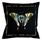 Подушка декоративная бабочка сине-зелёный орнамент Ikat Pattern варинант исполнения - 1 | Loft Concept в Костроме