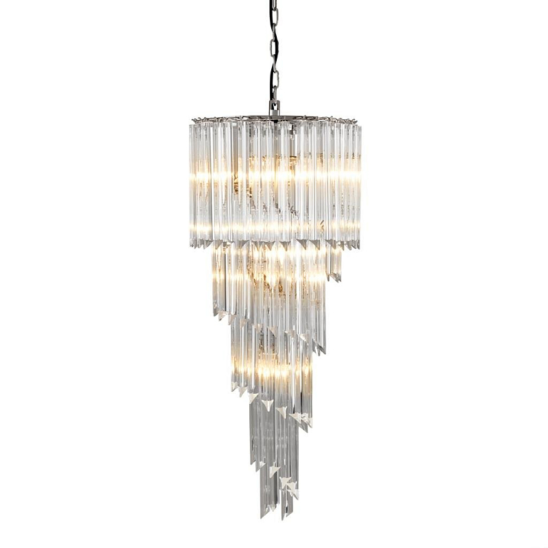 Люстра Eichholtz Chandelier Trapani Никель Прозрачное Стекло Люстра Eichholtz Chandelier Trapani Никель Прозрачное Стекло в Костроме | Loft Concept