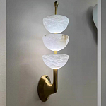 Бра с 3-мя мраморными плафонами в форме чаши Warm Marble Light варинант исполнения - 3 | Loft Concept в Костроме