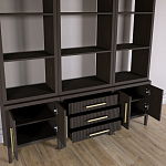 Модульный стеллаж Primo из трех составных элементов Темный орех варинант исполнения - 4 | Loft Concept в Костроме