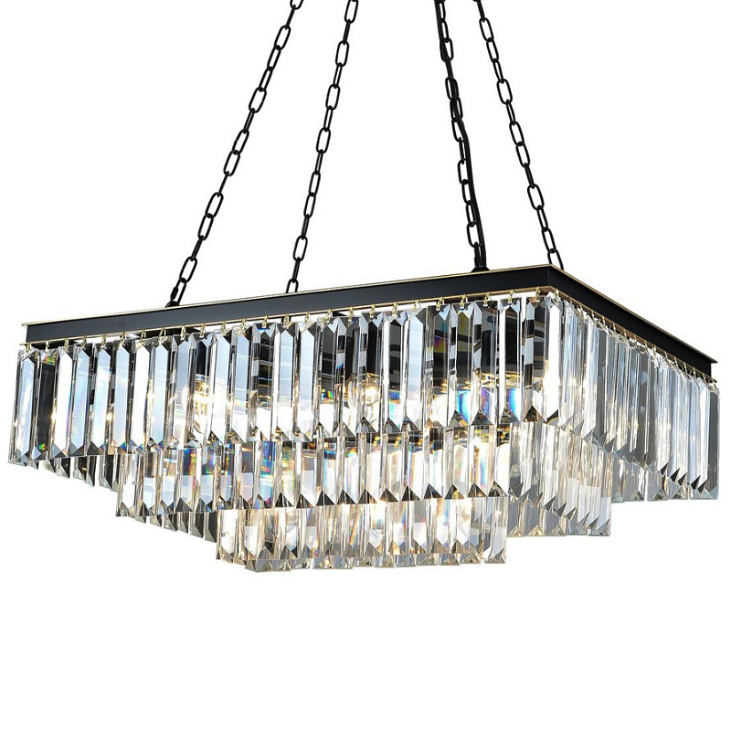 Люстра RH 1920s Odeon Square 3 row Black Черный Люстра RH 1920s Odeon Square 3 row Black Черный в Костроме | Loft Concept