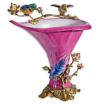 Ваза розового цвета из фарфора с птичкми и цветущими ветвями Garden of Eden варинант исполнения - 1 | Loft Concept в Костроме