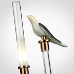 Настольная лампа с прозрачной трубкой и декоративной фигуркой птицы на бронзовой подставке Ganthea варинант исполнения - 4 | Loft Concept в Костроме