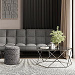 Пуф Three Gray в ткани букле серого цвета варинант исполнения - 3 | Loft Concept в Костроме