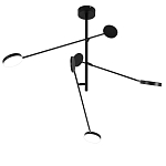 Потолочный светильник светодиодный с тремя лампами черный металл Bendik  варинант исполнения - 1 | Loft Concept в Костроме