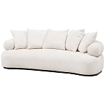 Трехместный диван с обивкой букле молочного цвета Leonois Boucle Sofa варинант исполнения - 2 | Loft Concept в Костроме