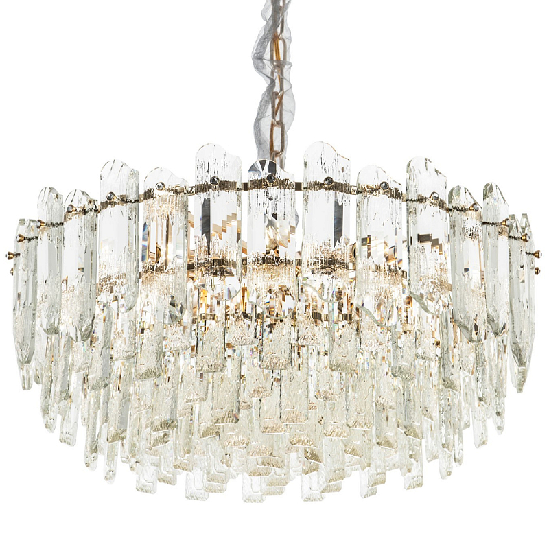 Круглая многоярусная люстра с хрустальным декором Cascade Waterfall Crystal Chandelier 12 Золотой Прозрачное Стекло Круглая многоярусная люстра с хрустальным декором Cascade Waterfall Crystal Chandelier 12 Золотой Прозрачное Стекло в Костроме | Loft Concept