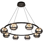 Люстра с круглыми плафонами из дымчато-серого стекла IONA Grey Glass Chandelier 8 варинант исполнения - 2 | Loft Concept в Костроме